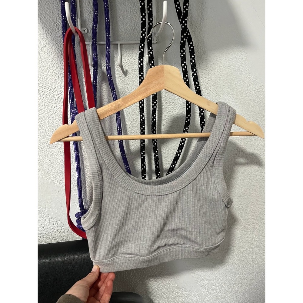 Alo Yoga Wellness Bra in Heather Grey - Picture 3 of 5